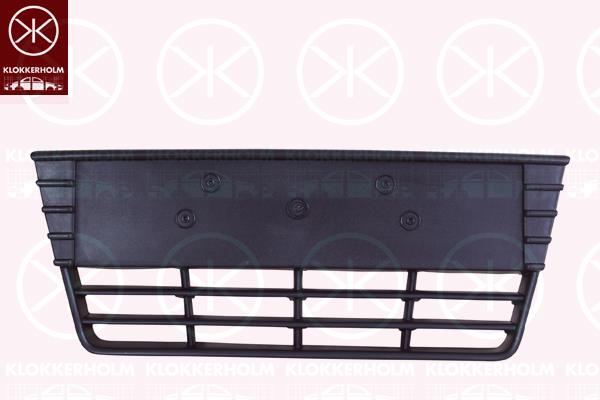 Ventilation Grilles, bumper, for vehicles without parking distance control, Front, Centre Section, Matt Black, 1 718 734 (FORD)