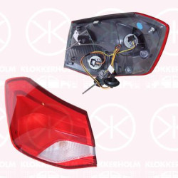 Tail Light Assembly, Left, Outer section, with bulb holder, Trim Level: Niveau 1, Varroc, 2196024 (FORD), 2278455 (FORD), 2313606 (FORD), 2339183 (FORD)