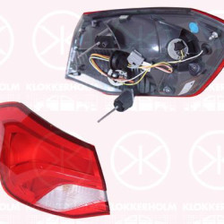 Tail Light Assembly, Right, Outer section, LED, with bulb holder, Varroc, 2196016 (FORD), 2218335 (FORD), 2374058 (FORD), JX7B-13404-DF (FORD)