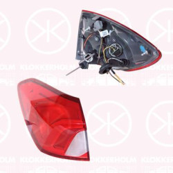 Tail Light Assembly, Right, Outer section, LED, with bulb holder, Varroc, 2373262 (FORD), JX7B-13404-HE (FORD)