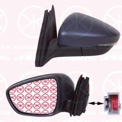 Exterior Mirror, Left, for electric mirror adjustment, Number of pins: 6, with indicator, Heatable, Convex, w/primer, 2195783 (FORD), 2216459 (FORD), 2219815 (FORD), 2220569 (FORD), 2268198 (FORD), 2277152 (FORD), 2346936 (FORD), 2399446 (FORD), JX7B-17E715-DD (FORD)