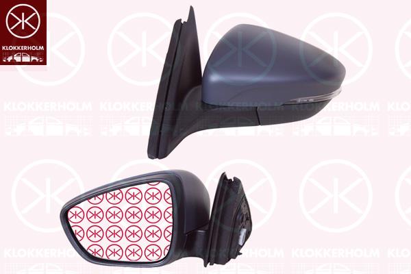 Exterior Mirror, Left, Electronically foldable, Number of pins: 10, with reading light, with indicator, Heatable, Convex, w/primer, 2195783 (FORD), 2219815 (FORD), 2220569 (FORD), 2346936 (FORD), 2268200 (FORD), 2277154 (FORD), 2338095 (FORD), 2399453 (FORD), 2453529 (FORD), JX7B-17E715-KD (FORD)