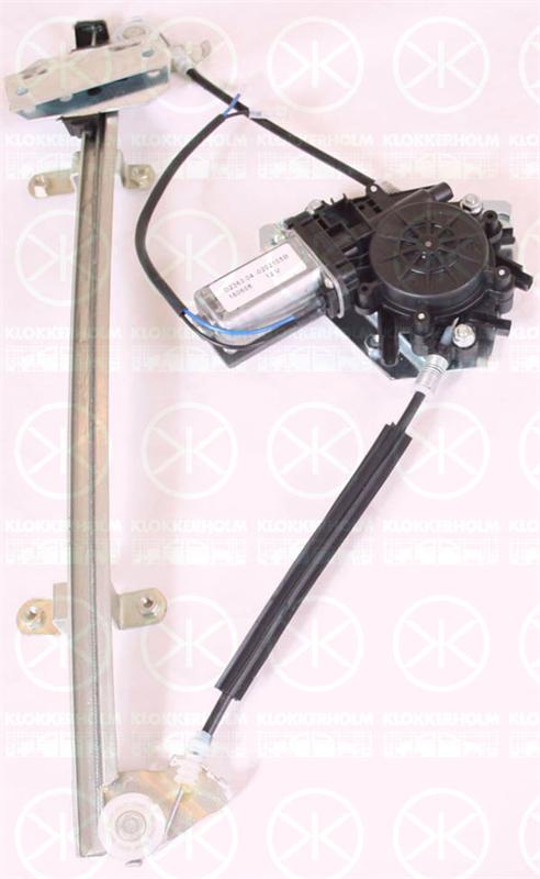 Window Regulator, 4/5-drs, with electric motor, Electric, Left Front, 1 012 437 (FORD), 1 034 939 (FORD), 1 059 772 (FORD), 1 060 857 (FORD), 1034831 (FORD), 1035265 (FORD)