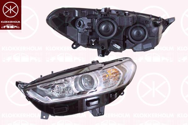 Headlight, Right, Trim Level: NIVEAU 1, Illuminance [lx]: 12.5, H7, H15, with motor for headlamp levelling, Valeo, 2 001 022 (FORD), 2 140 196 (FORD), 2284996 (FORD), DS73-13W029-EB (FORD)