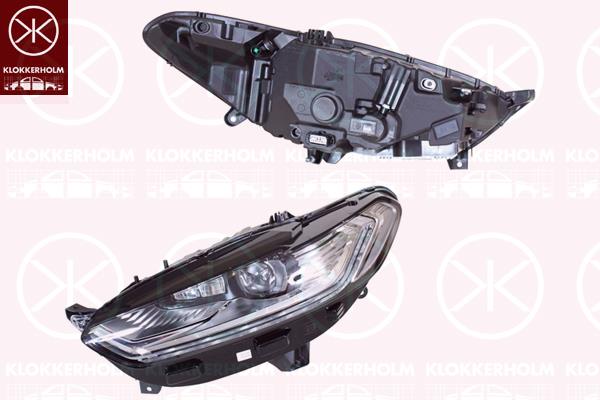 Headlight, Left, Illuminance [lx]: 17.5, LED, without lettering: Ford Dynamic LED, with daytime running light (LED), for vehicles with dynamic bending light, Valeo, 1 872 351 (FORD), 1 910 023 (FORD), 2 017 565 (FORD), 2 132 670 (FORD), 2 140 159 (FORD), 2284953 (FORD), 2519157 (FORD), 5 270 591 (FORD), ES73-13D155-AC (FORD), ES73-13D155-AE (FORD)