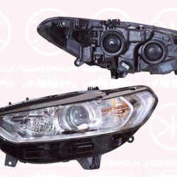 Headlight, Left, H7, H15, with daytime running light, with motor for headlamp levelling, Valeo, 2117319 (FORD), 2202215 (FORD), 2231554 (FORD), 2292058 (FORD), ES73-13W030-EC (FORD)