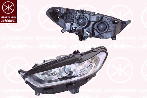 Headlight, Left, Illuminance [lx]: 12.5, Trim Level: Niveau 1, H7, H15, with motor for headlamp levelling, Valeo, 2117317 (FORD), 2202217 (FORD), 2231556 (FORD), 2292060 (FORD), ES73-13W030-GC (FORD)