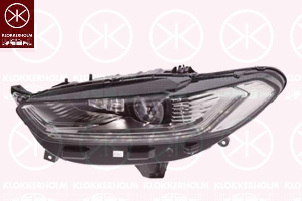 Headlight, Left, LED, with daytime running light (LED), Valeo, without lettering: Ford Dynamic LED, 2208216 (FORD), 2231548 (FORD), 2292052 (FORD), 2472233 (FORD), 2517351 (FORD), ES73-13D155-CC (FORD), ES73-13D155-CD (FORD)