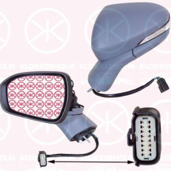 Exterior Mirror, Left, for vehicles with drive assistance system, for electric mirror adjustment, Number of pins: 13, Electronically foldable, with reading light, with indicator, Heatable, Aspherical, w/primer, 1 925 821 (FORD), 2 004 046 (FORD), 2121002 (FORD), 5 323 953 (FORD)