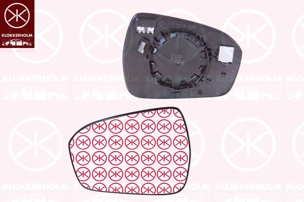 Mirror Glass, exterior mirror, Right, Number of pins: 2, Heatable, Aspherical, 5 220 438 (FORD)