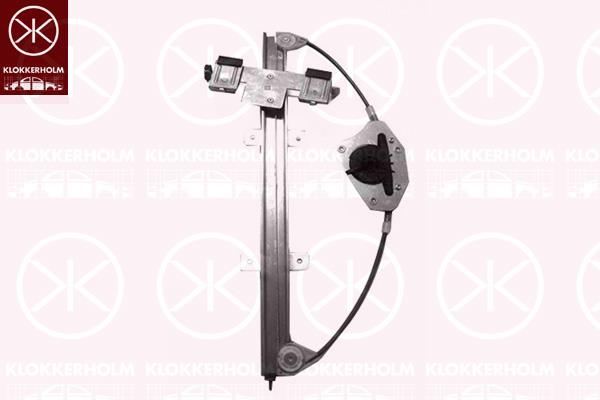 Window Regulator, 4-dr, without electric motor, Electric, Left Front, 1 567 723 (FORD), 1141094 (FORD), 1141548 (FORD), 1143488 (FORD), 1147734 (FORD), 1150404 (FORD), 1152154 (FORD), 1255942 (FORD), 1337220 (FORD), 1437723 (FORD), 1478151 (FORD), 1498045 (FORD), 1547734 (FORD), 1553177 (FORD), 2S61A23201 (FORD)