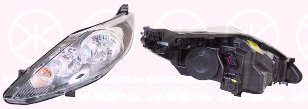 Headlight, H7/H1, with motor for headlamp levelling, Hella, Right, Housing Colour: black, Illuminance [lx]: 17.5, 1 579 901 (FORD), 1 678 062 (FORD), 1 734 613 (FORD), 1579901 (FORD), 1661431 (FORD), 1678062 (FORD)