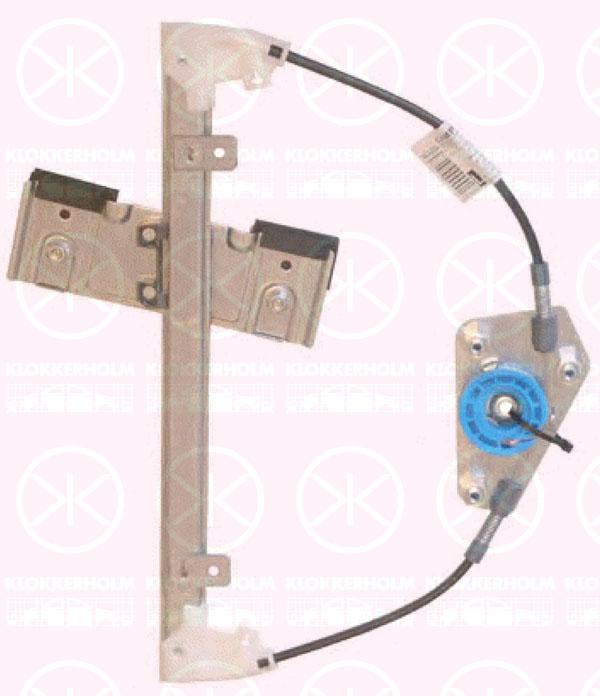 Window Regulator, 4-dr, without electric motor, Electric, Right Rear, 1 513 276 (FORD), 1 516 122 (FORD), 1 518 811 (FORD), 1 523 549 (FORD), 1 543 196 (FORD), 1 547 262 (FORD), 1 559 100 (FORD), 1 567 309 (FORD), 1 579 840 (FORD), 1 633 712 (FORD), 1 837 994 (FORD), 1 908 249 (FORD), 1543207 (FORD), 2 146 006 (FORD)