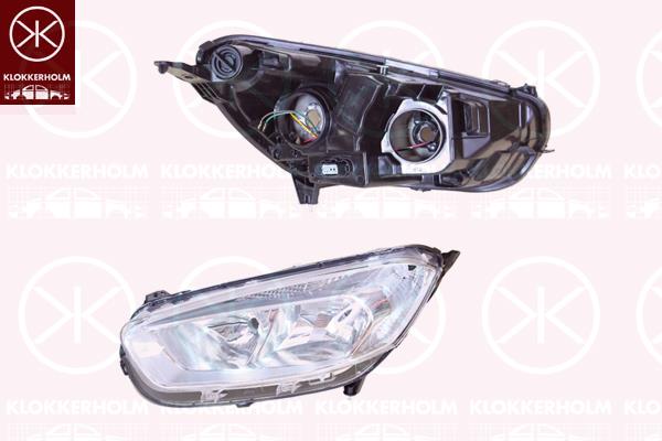 Headlight, Left, H7, H15, with motor for headlamp levelling, 2243622 (FORD), 2263644 (FORD), JT76-13W029-AD (FORD), JT7613W030AD (FORD)