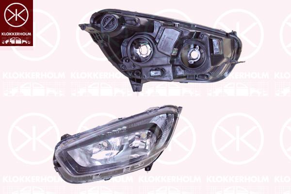 Headlight, Left, H7, H15, Housing Colour: black, with motor for headlamp levelling, 2243626 (FORD), 2263646 (FORD), JT7613W030CD (FORD), JT76-13W030-CD (FORD)