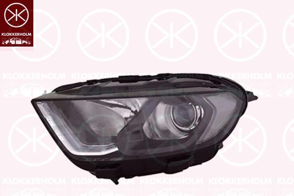 Headlight, Left, H1, Lamp Type: H18, Optical Impression: black, with daytime running light (LED), with motor for headlamp levelling, 2220303 (FORD), GN15-13W030-YA (FORD)