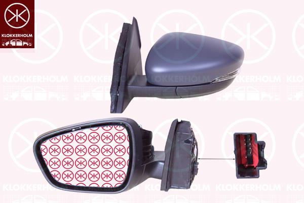 Exterior Mirror, Left, Electronically foldable, Number of pins: 9, with reading light, Heatable, w/primer, Aspherical, Complete Mirror, 2461461 (FORD), 2462521 (FORD), 2462911 (FORD), 2535854 (FORD), 2550588, 2623972, LV4B-17683-BC (FORD)