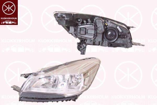 Headlight, Right, Illuminance [lx]: 20, H7, H15, with motor for headlamp levelling, Valeo, 1 808 348 (FORD), 1785607 (FORD), 1799430 (FORD), 1799434 (FORD), CV4413W030BB (FORD)