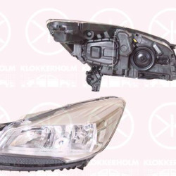 Headlight, Right, Illuminance [lx]: 20, H7, H15, with motor for headlamp levelling, Valeo, 1 808 348 (FORD), 1785607 (FORD), 1799430 (FORD), 1799434 (FORD), CV4413W030BB (FORD)