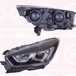 Headlight, Sport, Right, H7/H1, with motor for headlamp levelling, Valeo, 2207579 (FORD), 2339950 (FORD), 2370313 (FORD), GV41-13W029-FD (FORD)