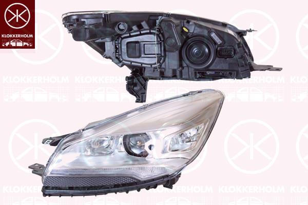 Headlight, Left, Illuminance [lx]: 27.5, Bi-Xenon, D3S (Gas Discharge Lamp), H1, without control unit for Xenon, with motor for headlamp levelling, 1799428 (FORD), 5 237 997 (FORD), 5 258 475 (FORD), 5219484 (FORD), 5228078 (FORD), 5232235 (FORD), 5235953 (FORD), CV4413D155AB (FORD), DV45-13D155-AD (FORD)