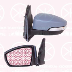 Exterior Mirror, Left, for electric mirror adjustment, Number of pins: 6, w/primer, Heatable, Aspherical, 1 830 460 (FORD), 1789662 (FORD), 1800919 (FORD), 1802247 (FORD), 1861301 (FORD), 1894121 (FORD), 2 002 202 (FORD), 2 107 675 (FORD), 2289806 (FORD), 2326051 (FORD), CV4417683BG (FORD)