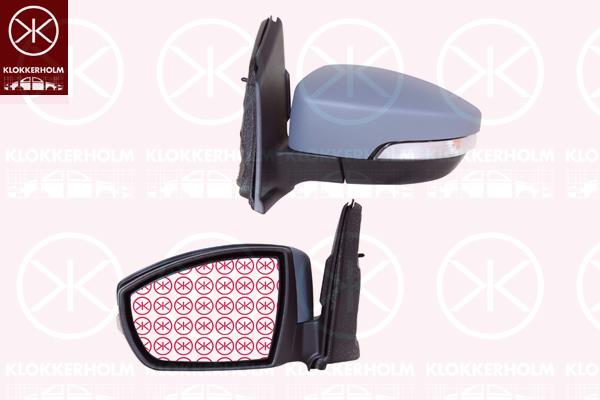 Exterior Mirror, Left, for electric mirror adjustment, Electronically foldable, with reading light, Number of pins: 8, w/primer, Heatable, Aspherical, 1 830 746 (FORD), 1789663 (FORD), 1800920 (FORD), 1802248 (FORD), 1804565 (FORD), 1861302 (FORD), 1890171 (FORD), 2 002 203 (FORD), 2113460 (FORD), 2289808 (FORD), 2326052 (FORD), CV4417683CG (FORD)