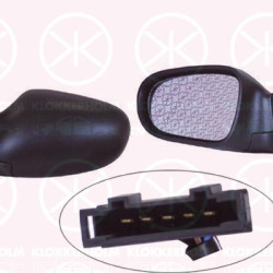 Exterior Mirror, for electric mirror adjustment, Convex, Heatable, Left, Number of pins: 5, Connector Shape: rectangular, 1 056 983 (FORD)