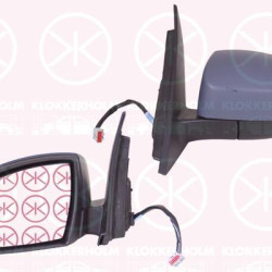 Exterior Mirror, Left, for electric mirror adjustment, Number of pins: 6, with indicator, w/primer, Heatable, Aspherical, 1 405 055 (FORD), 1 482 696 (FORD), 1439682 (FORD)