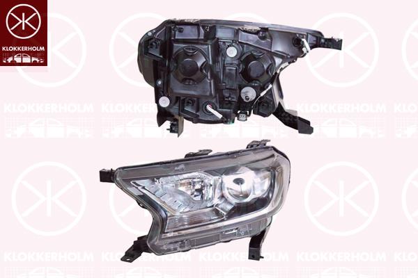 Headlight, Right, Trim Level: LEVEL 3, H11, HB3, Housing Colour: black, without motor for headlamp levelling, KOITO, 1 907 150 (FORD), 1 914 113 (FORD), 2 019 196 (FORD), 5 360 532 (FORD), EB3B-13W029-JK (FORD), EB3B-13W029-JL (FORD)