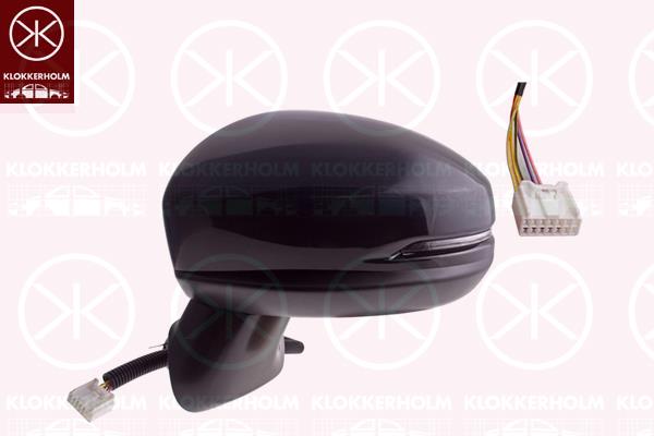 Veidrodis, Left, for electric mirror adjustment, Number of pins: 5, with indicator (LED), w/primer, Heatable, Aspherical, 76258TARG01 (HONDA), 76258-TAR-G01 (HONDA)