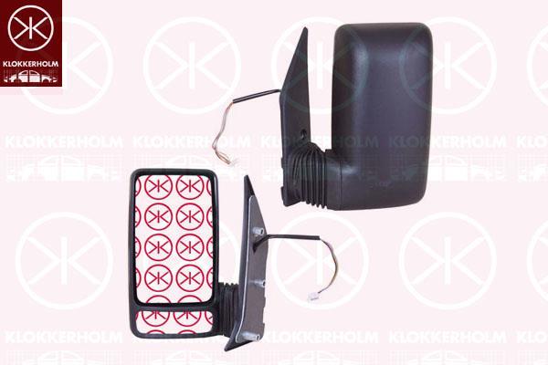 Exterior Mirror, Right, for electric mirror adjustment, Short mirror arm, Length [cm]: 10, Heatable, Convex, 500325711 (IVECO), 504056864 (IVECO)