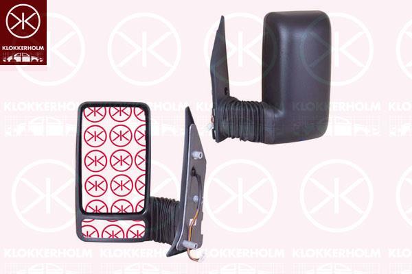 Exterior Mirror, Right, for electric mirror adjustment, Mid-sized mirror arm, Length [cm]: 13, Heatable, Convex, 500325730 (IVECO)