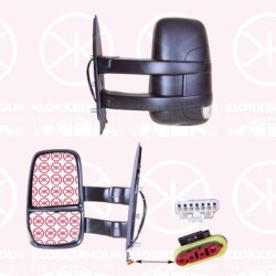 Exterior Mirror, Right, for electric mirror adjustment, Long mirror arm, Number of pins: 7, Number of pins: 2, with indicator, Heatable, Convex, 5801679492 (IVECO), 5802029798 (IVECO), 5802029851 (IVECO)