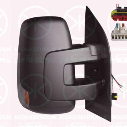 Exterior Mirror, Right, Short mirror arm, for electric mirror adjustment, Number of pins: 5, Number of pins: 2, with indicator, Indicator Colour: Smoke Grey, Heatable, Convex, 5802495909 (IVECO), 00005802495909 (IVECO)