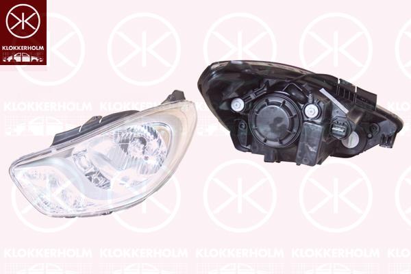 Headlight, H4, with motor for headlamp levelling, Left, Illuminance [lx]: 12.5, Housing Colour: chrome, 92101 0X120 (HYUNDAI)