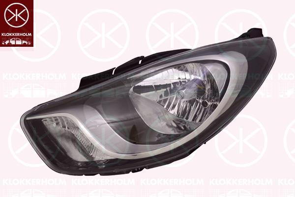 Headlight, H4, with motor for headlamp levelling, Right, Illuminance [lx]: 12.5, Housing Colour: black, 92102 0X220 (HYUNDAI)