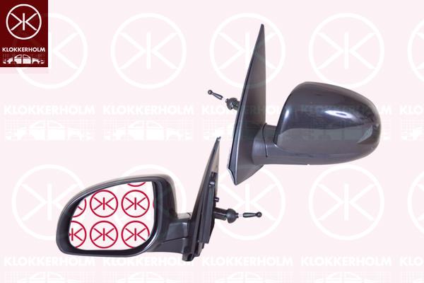 Exterior Mirror, Right, Control: cable pull, Convex, black, 876200X310 (HYUNDAI), 87620-0X330 (HYUNDAI)