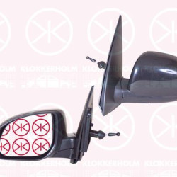 Exterior Mirror, Right, Control: cable pull, Convex, black, 876200X310 (HYUNDAI), 87620-0X330 (HYUNDAI)