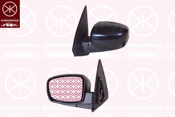 Exterior Mirror, Left, for electric mirror adjustment, Number of pins: 3, Convex, black, 87610-0X020CA (HYUNDAI)