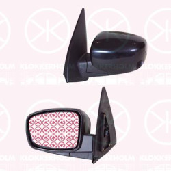 Exterior Mirror, Left, for electric mirror adjustment, Number of pins: 3, Convex, black, 87610-0X020CA (HYUNDAI)