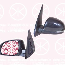 Exterior Mirror, Right, for electric mirror adjustment, with indicator, Heatable, Convex, black, 87620-0X500 (HYUNDAI)