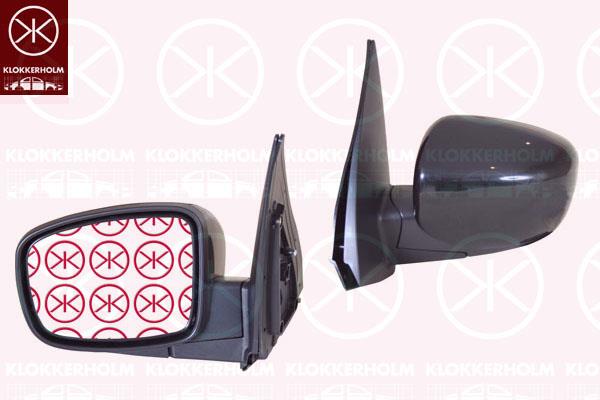 Exterior Mirror, Left, for electric mirror adjustment, Number of pins: 5, Heatable, Convex, black, 87610-0X320 (HYUNDAI)