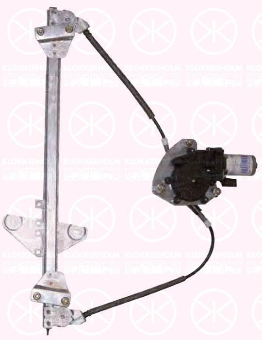 Window Regulator, 4-dr, with electric motor, Electric, Left Front, 824031C010 (HYUNDAI), 98810-1C100 (HYUNDAI), 988101C300 (HYUNDAI)