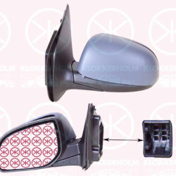 Exterior Mirror, Left, for electric mirror adjustment, Number of pins: 5, Heatable, Convex, w/primer, 87610-1J210 (HYUNDAI), 87610-4P210 (HYUNDAI)