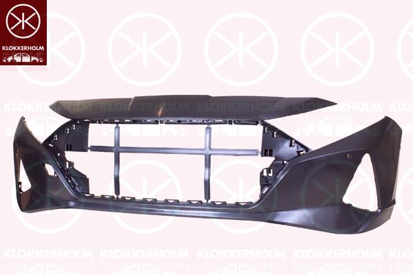 Bumper, with hole(s) for parking assistant system, Front, Smooth, black, Number of bores: 4, 86511Q0020 (HYUNDAI)