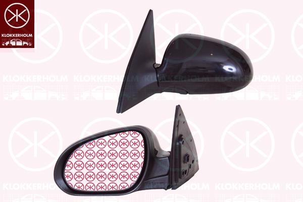 Exterior Mirror, Left, for electric mirror adjustment, Number of pins: 3, Convex, black, 87610-IZ020 (HYUNDAI)