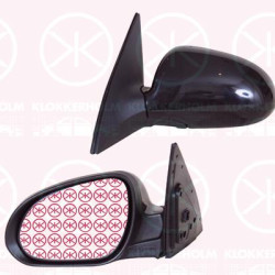 Exterior Mirror, Left, for electric mirror adjustment, Number of pins: 3, Convex, black, 87610-IZ020 (HYUNDAI)