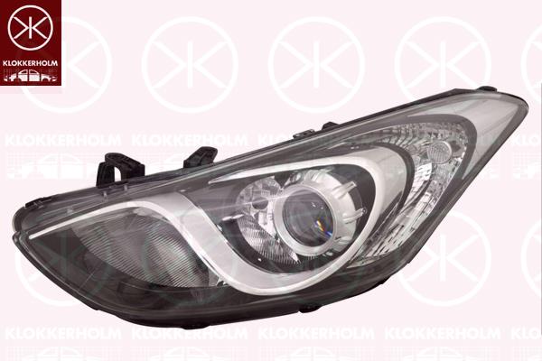 Headlight, Left, H7/H7/H7, with dynamic bending light, with motor for headlamp levelling, 92101A6000 (KIA), 92101A6000 (HYUNDAI), 92101-A6000 (KIA), 92101-A6000 (HYUNDAI), 92101A6060 (HYUNDAI)