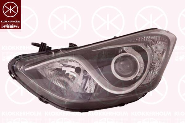 Headlight, Left, Illuminance [lx]: 12.5, H7/H7, with motor for headlamp levelling, 92101A6080 (KIA), 92101A6080 (HYUNDAI), 92101-A6080 (KIA), 92101-A6080 (HYUNDAI)